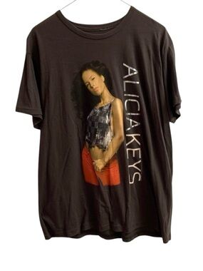 Vintage Alicia Keys Graphic T Shirt As I Am Tour 2008 Women’s Size XL Brown